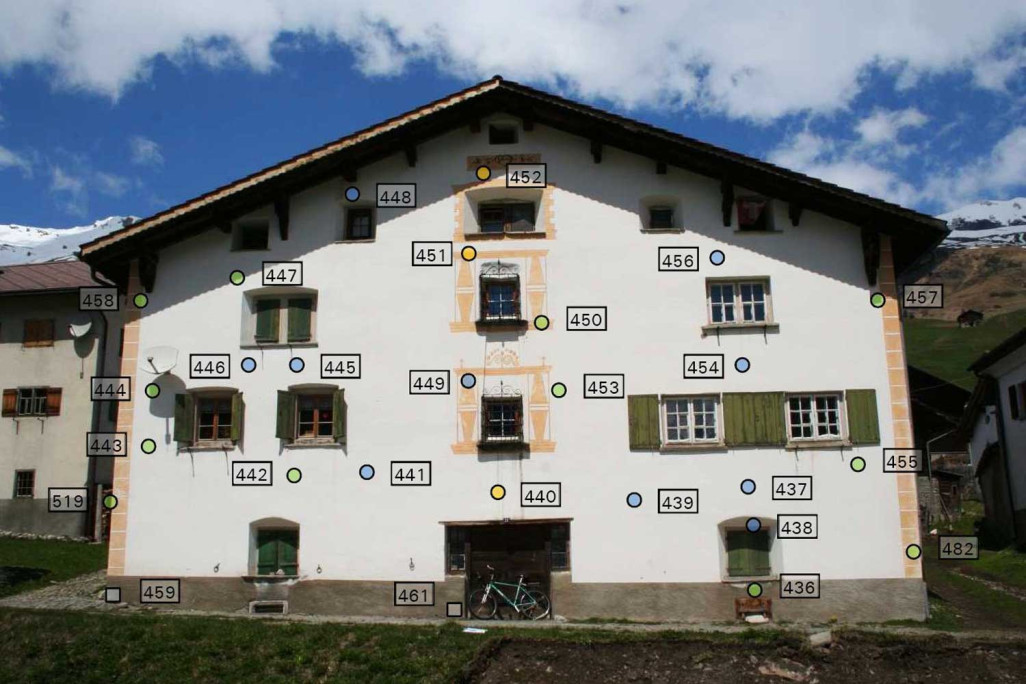 Maison avec marquages