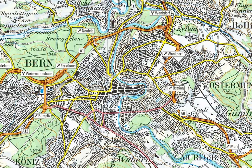 Berne, carte nationale 2000