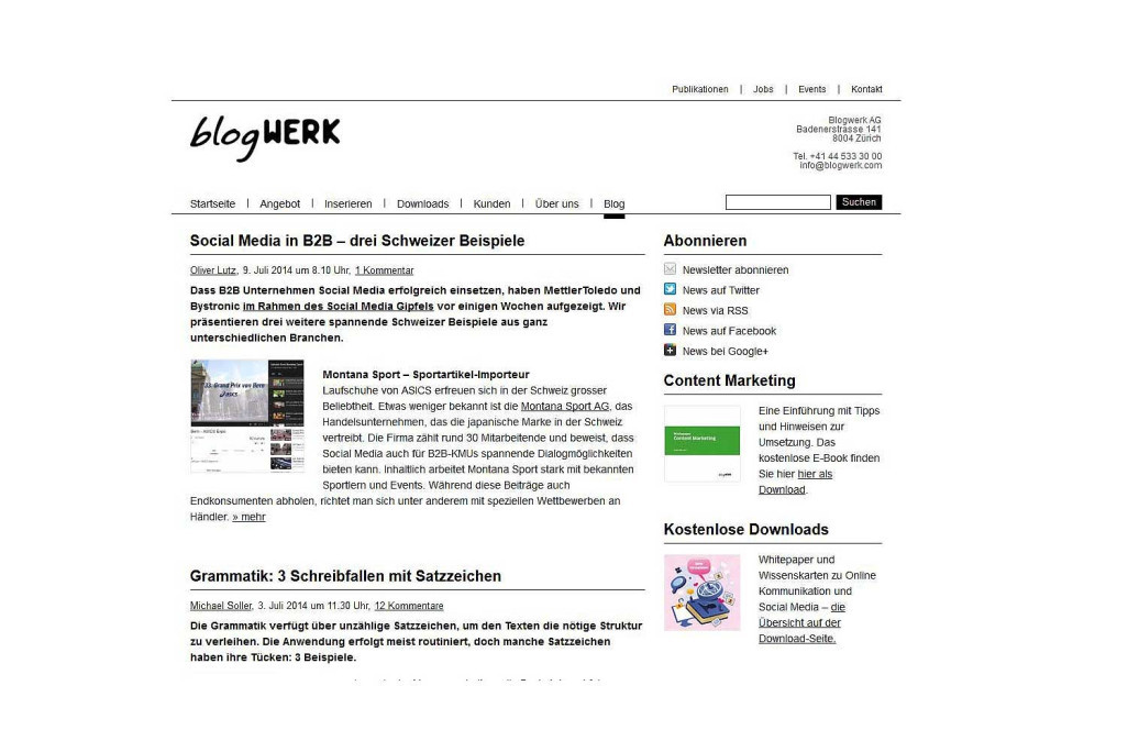 Site web blogWERK