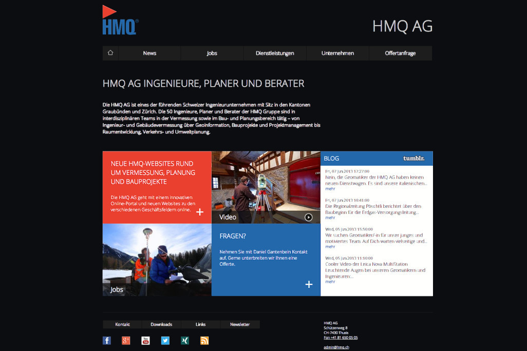 Site Web HMQ, capture d'écran du portail