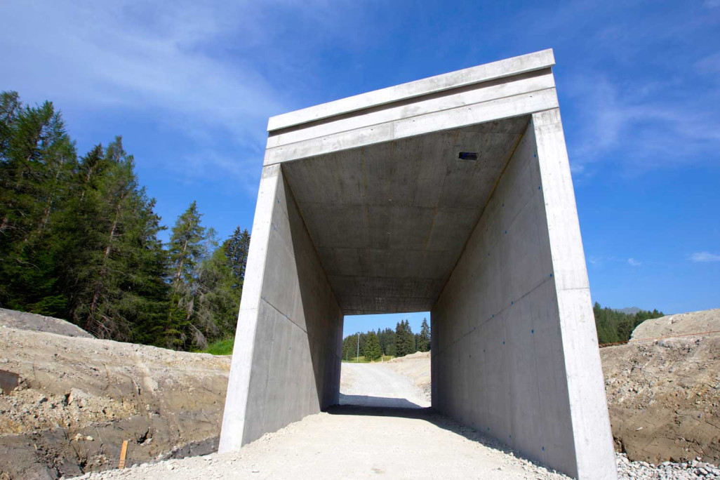 Biathlon Arena Lenzerheide Phase de construction du passage souterrain