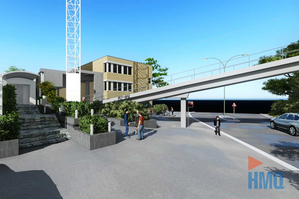 Modélisation 3D du Dolderbahn avec pont, HMQ AG