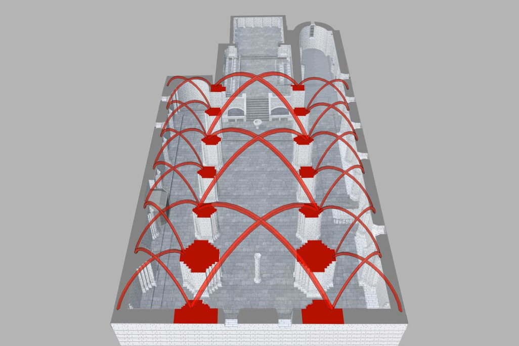 Animation vidéo Grossmünster, histoire de la construction, basilique à trois nefs, HMQ AG