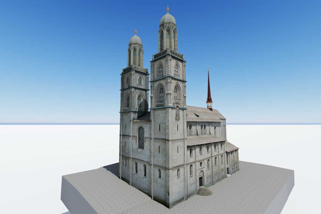 Animation vidéo Grossmünster, l'histoire de la construction, HMQ AG