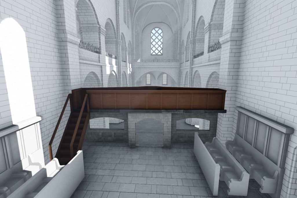 Animation vidéo, jubé, Grossmünster Zurich, HMQ AG