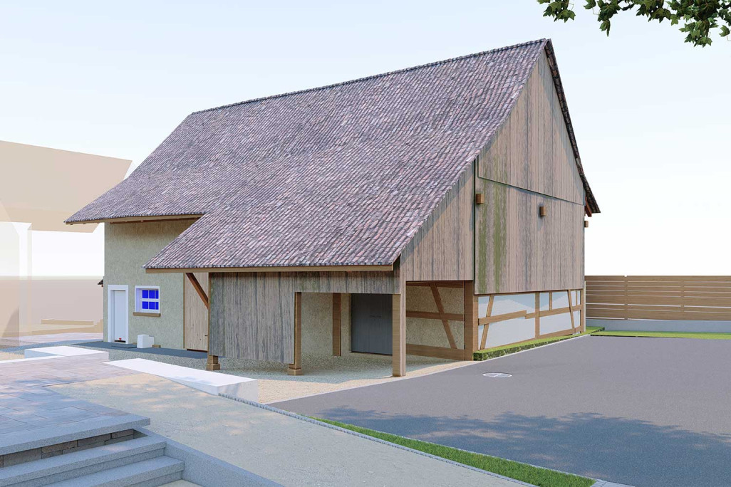 Modèle 3D, grange à Ossingen ZH, HMQ AG