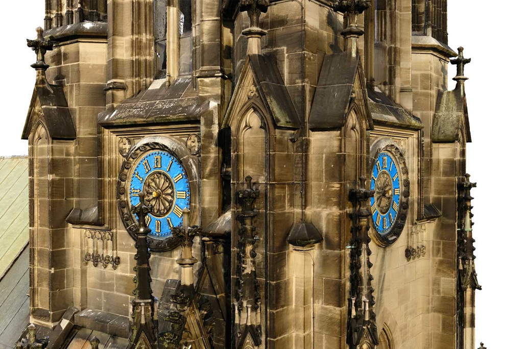 Modèle 3D, Église Sainte-Élisabeth à Bâle, détail de la tour, HMQ AG