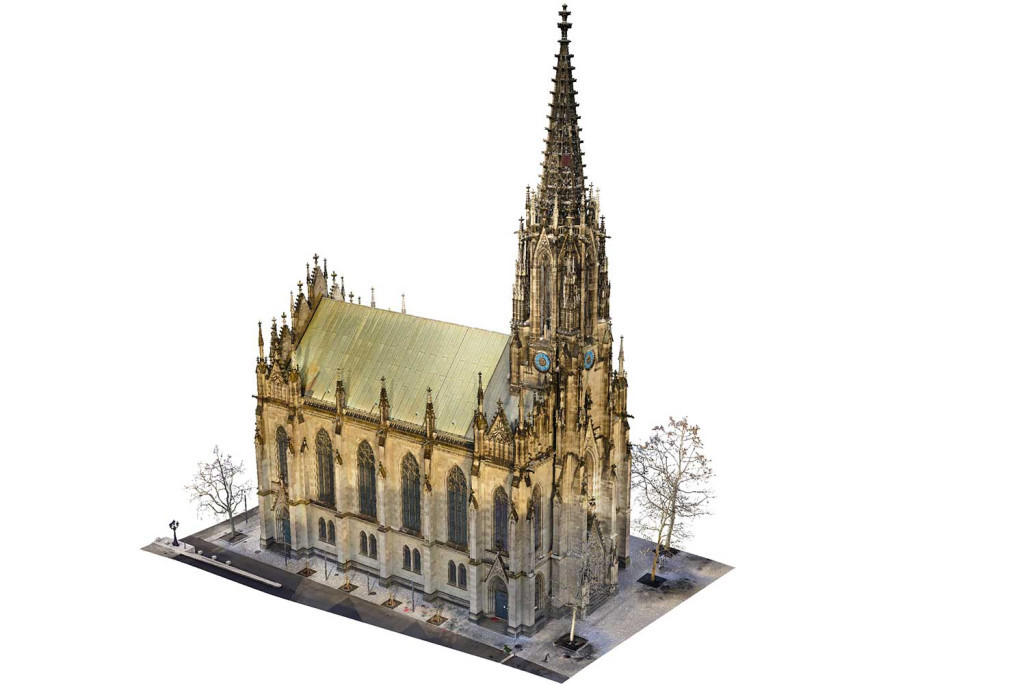 Église Sainte-Élisabeth à Bâle, modèle 3D, HMQ AG