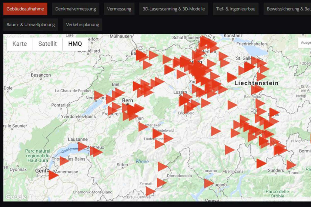 Carte nationale suisse, relevé des bâtiments, HMQ AG