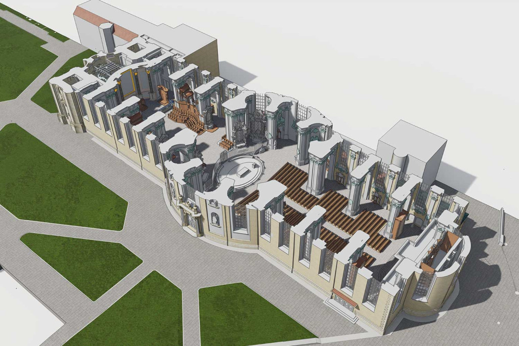 Saint-Gall SG, quartier de la cathédrale, plan 3D, HMQ AG