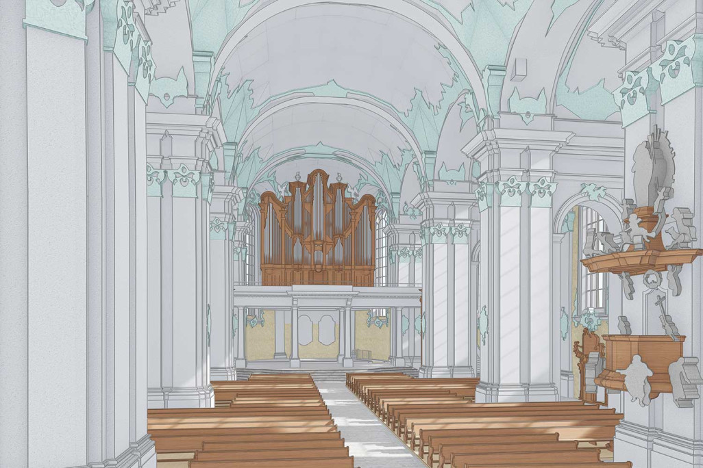 Saint-Gall SG, cathédrale et quartier de l'abbaye, relevé du bâtiment, base de planification, HMQ AG