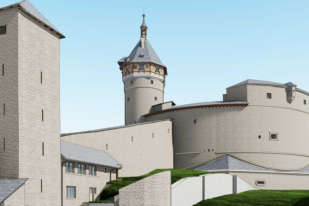 Jumeau numérique en 3D, Munot à Schaffhouse, HMQ AG