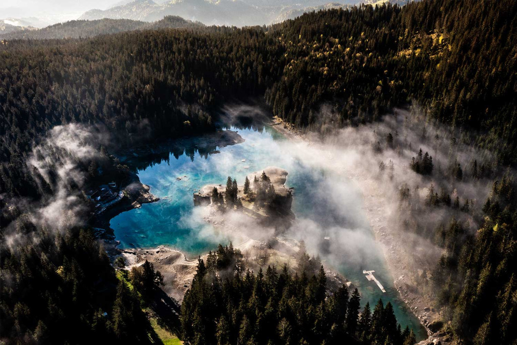 Commune de Flims, lac de Cauma, géomètre HMQ AG