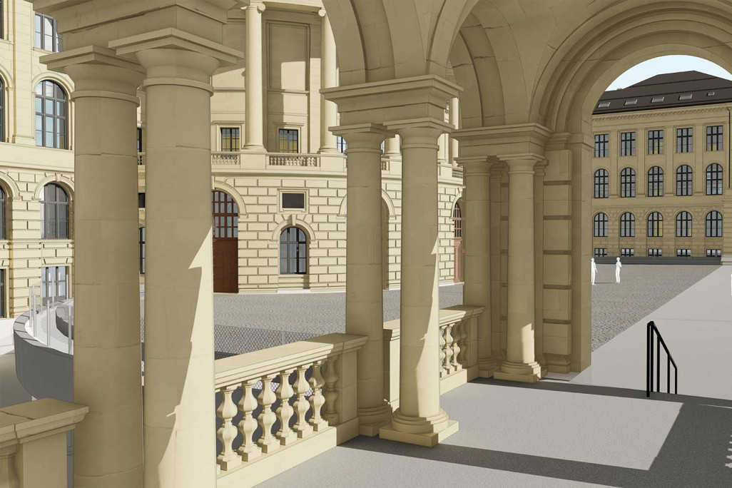 Bâtiment principal de l'ETH Zurich, modélisation 3D fidèle à la réalité, HMQ AG