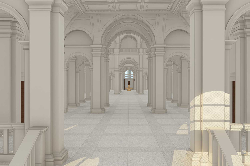 Bâtiment principal de l'ETH Zurich, mesure du bâtiment, modèle BIM 3D de l'entrée, HMQ AG