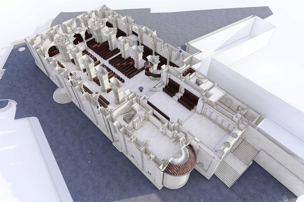 Grossmünster à Zurich, plan issu d'un modèle 3D, HMQ AG