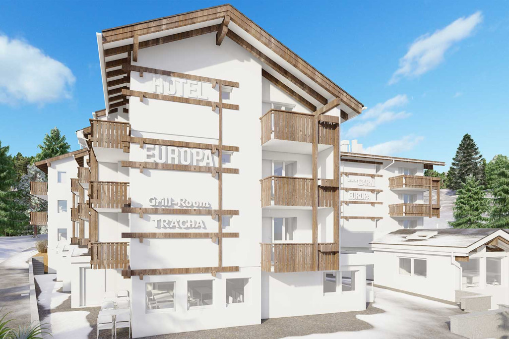 Saas Fee (VS), Hôtel Europa, modèle 3D, HMQ AG