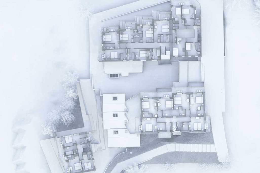 Saas Fee (VS), Hôtel Europa, plan d'étage issu d'un relevé du bâtiment, HMQ AG