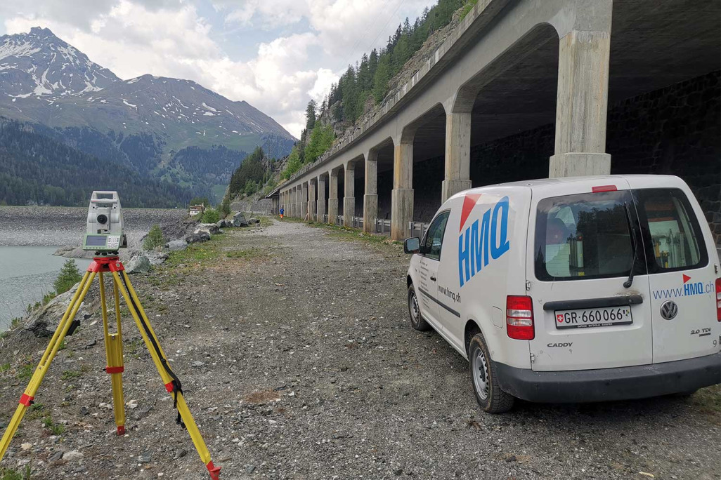Géodésie, viaduc du barrage de Marmorera sur la route du Juliers, BIM2Field, HMQ AG