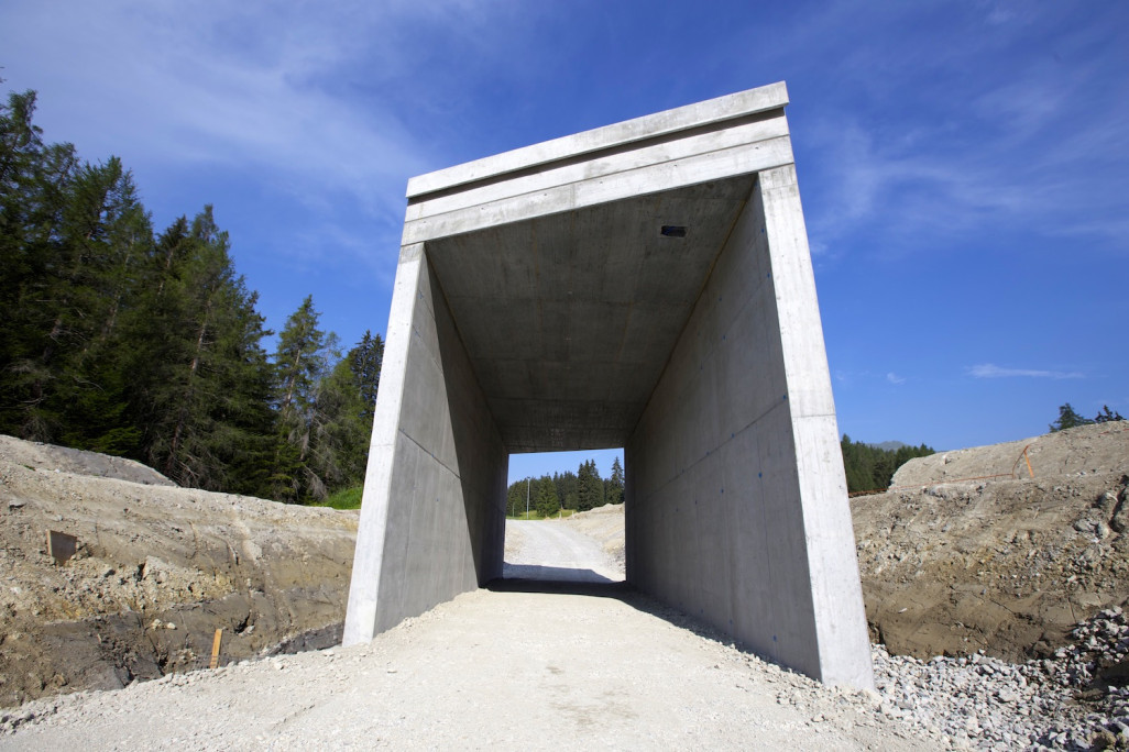 Biathlon Arena Lenzerheide, passage souterrain pour véhicules